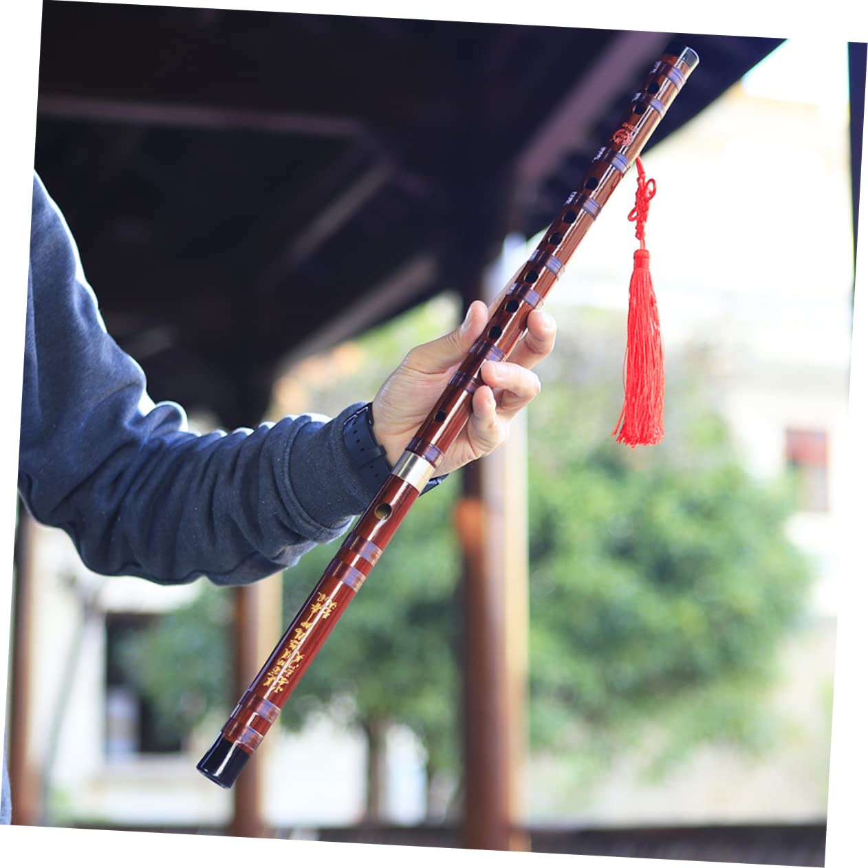 Flauta de Bambú Mano para Principiantes Instrumento Musical Profesional con Exquisito y Sonido