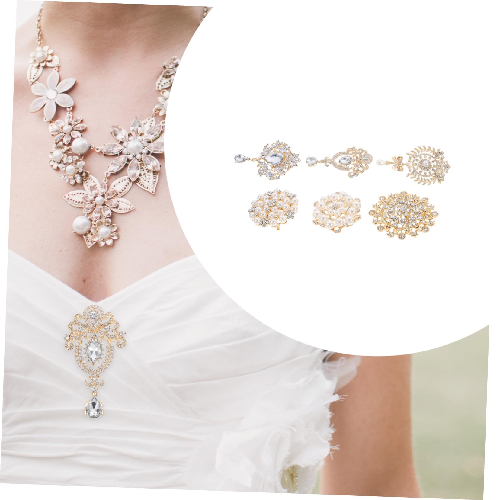 6pezzi Spilla Strass di Perle da Sposa Pinza per Damigella d Onore Spilla da Bavero Creativa per Donna Adatta Cocktail Appuntamenti e Feste