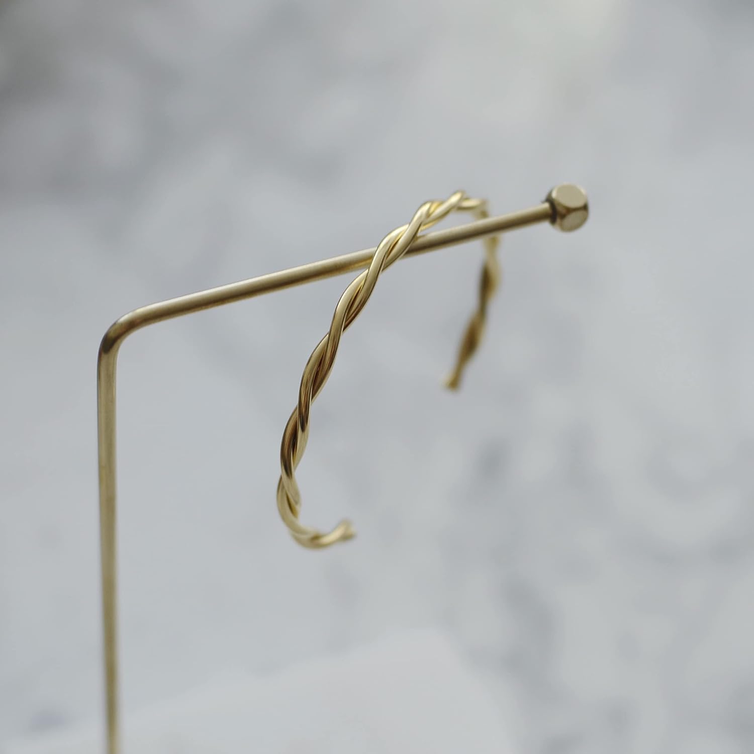 Shapes Studio 18K Gold Plated Titanium Minimalist French Twist Rope Cuff Bangle, Women Bracelet, Gold Cuff Bracelet, Never Tarnish, Women Gift