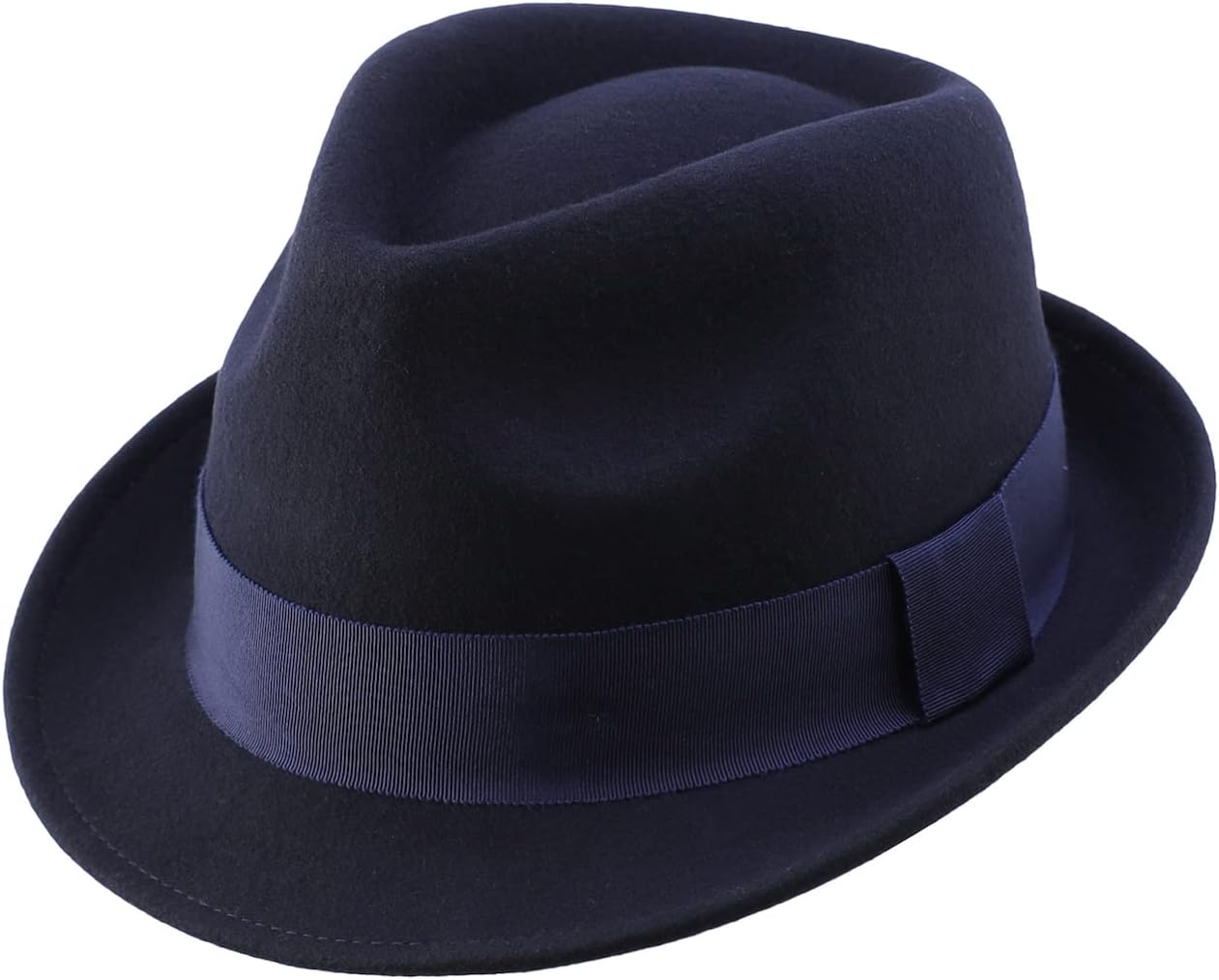 Men's Wool Felt Winter Hat Short Brim Fedora Hat