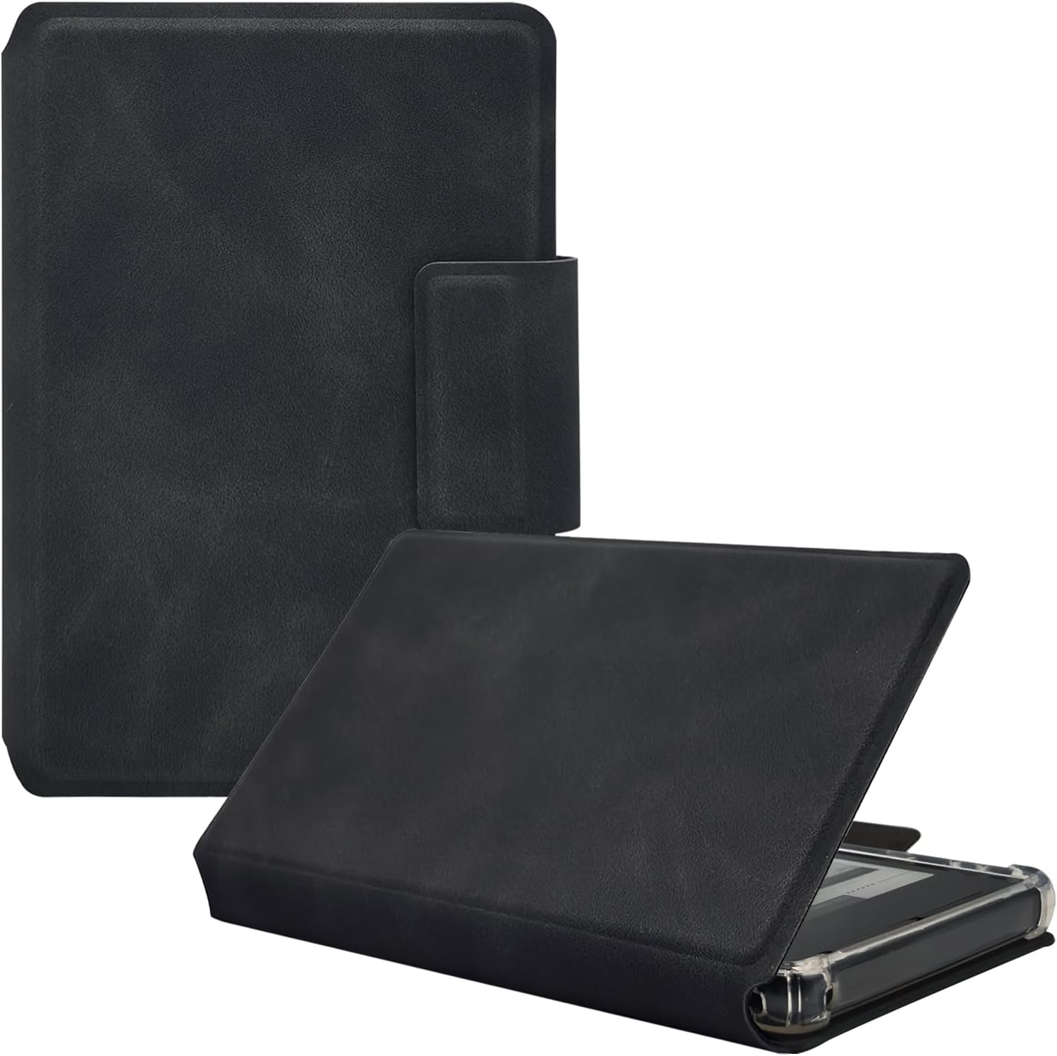 Case for 3.7'' XTEINK X3 E-Book (Black) | 2in1 Magnetic Detachable Folio Cover, Ultra-Thin Lightweight, PU Leather & TPU Transparent Shell, Magnetic Closure Buckle