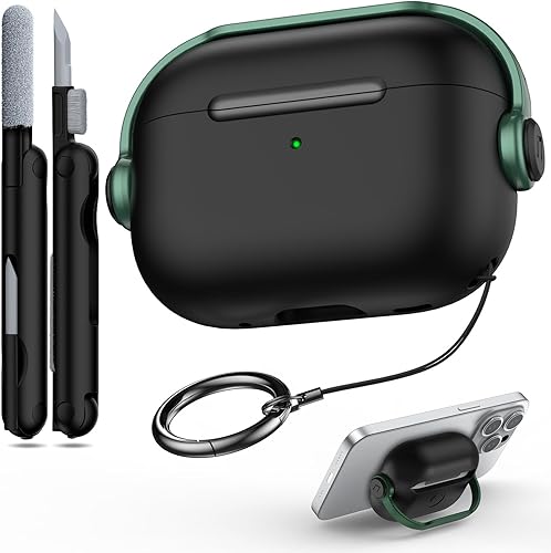 R-fun Funda para Airpods Pro (21 generación, 202320222019) con bloqueo seguro y kit de limpieza, funda protectora para auriculares de música