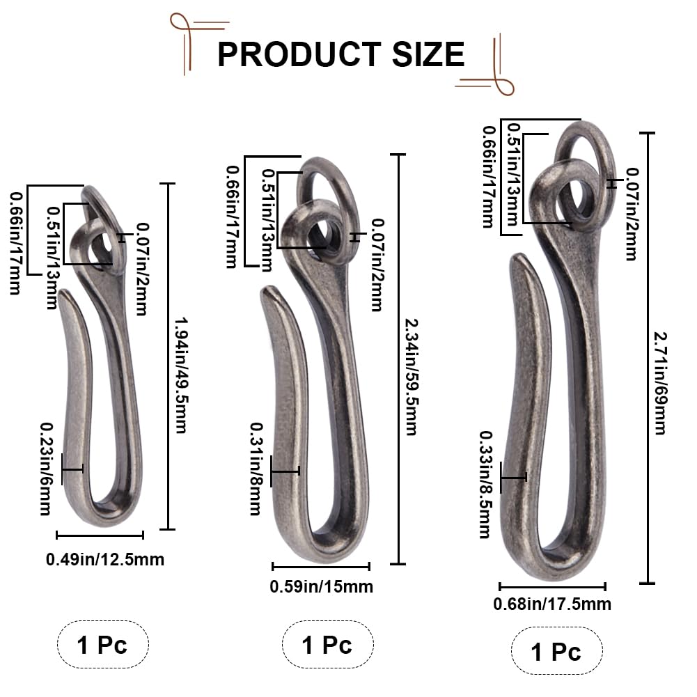 Hotop 3 Pcs Fish Hook Keychain Belt Clip Key Rings Solid Brass Solid U Shape Hook Key Chain Belt Wallet Clip Holder Gold Loop For Men Women Wallet Chain Purse Accessory At - View #13