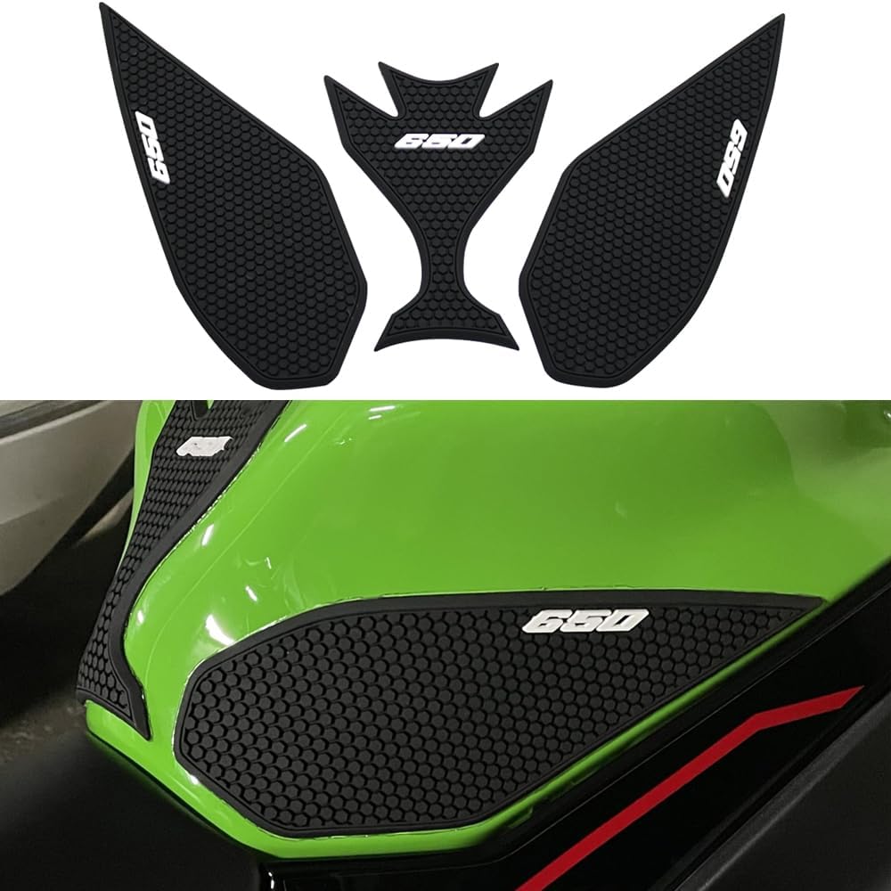For Kawasaki Ninja 650 Ninja650 Z 650 Z650 2017-2025 Side Fuel Tank pad Tank Pads Protector Stickers Decal Gas Knee Grip Traction Pad Tankpad 3 PCS