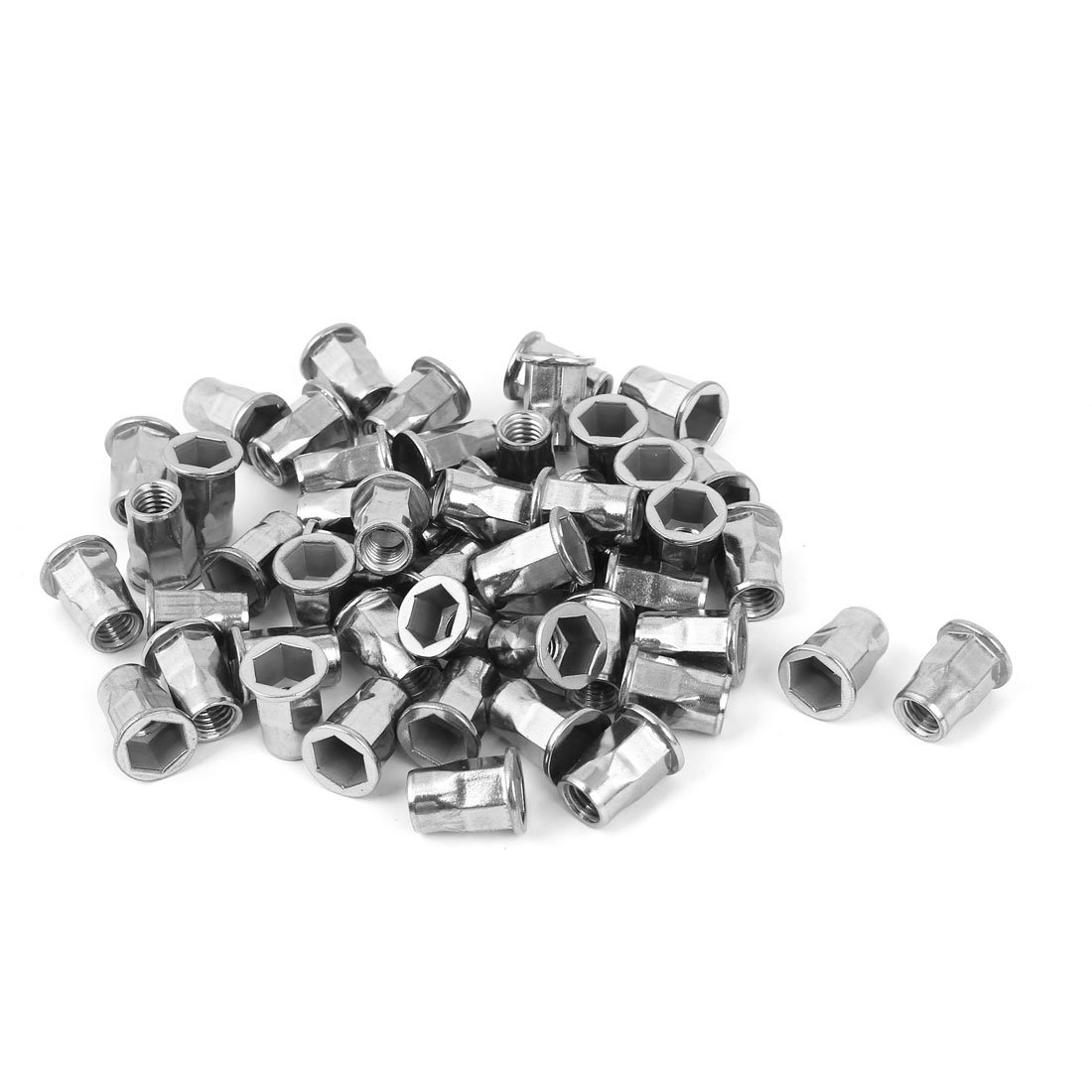 M8 Dia Nails, Screws & Fasteners Rivet Nut Insert Silver Nut & Bolt Sets Tone 50pcs