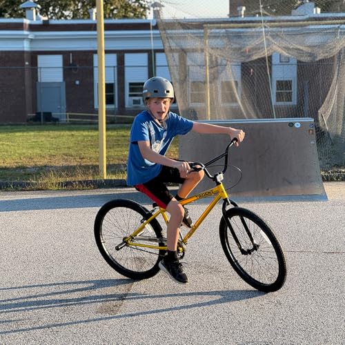 cubsala 24 Inch BMX Race Bike Trident Bicycles Beginner-Level to Advanced Riders with 2 Pegs Trick Cycling and Professional Riding, Gold