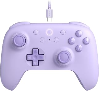 8BitDo Ultimate 2C Wired Controller: 1000Hz Polling Rate, Hall Effect Joysticks & Triggers, Remappable Bumpers for PC & Android (Purple)
