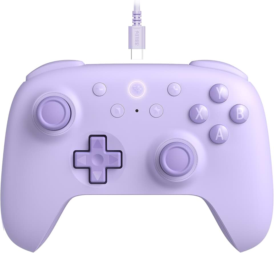8Bitdo Ultimate 2C Wired Controller for Windows PC and Android, with 1000Hz Polling Rate, Hall Effect Joysticks and Hall Triggers, and Remappable L4/R4 Bumpers (Purple)