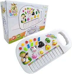 Pianinho Teclado Musical Infantil Som Luz Fazendinha Animais