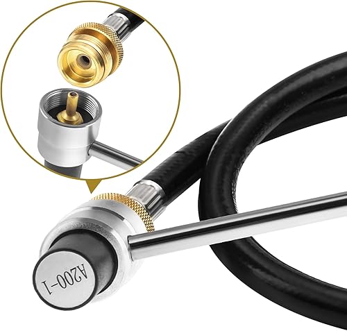 Miniatura 3 de 5430 Regulador de estufa de parrilla con adaptador de propano de 5 pies de manguera de repuesto para estufa de propano Coleman, compatible con