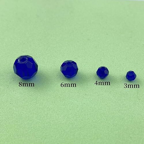 Miniatura 35 de 100 cuentas redondas de cristal de 0.315 pulgadas (0.315 in), cuentas espaciadoras facetadas redondas para hacer joyas, pulseras, aretes, collares