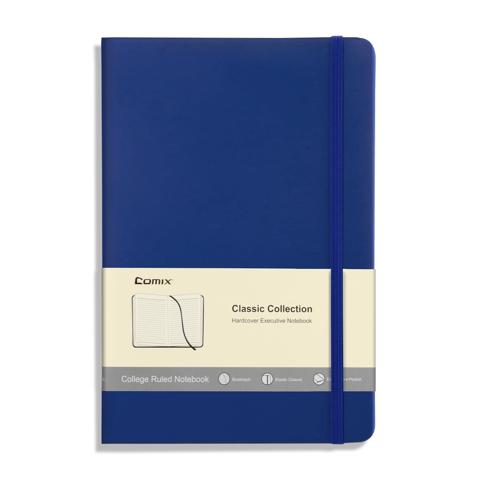 Comix Lined Journal Notebook for Women Men, Journaling Notebooks for Office School Home, 240 Pages, 5.5" x 8.3", College Ruled, A5, Hardcover, Navy BlueThe Forest Stewardship Council