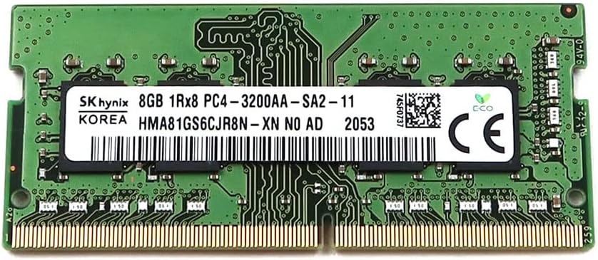 SK Hynix 8GB SODIMM DDR4 3200 PC4 3200AA 1Rx8 HMA81GS6CJR8N-XN Laptop RAM Memory SO-DIMM for Dell HP Lenovo and Other Systems