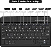 Vista 6 de Funda de teclado para tableta Xiaomi Pad 6/Pad 6 Pro de 11 pulgadas 2023, cubierta delgada de poliuretano con teclado Bluetooth inalámbrico