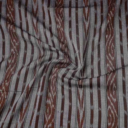 Image of Premium Sambalpuri Ikat Weave Pure Handloom Cotton Shirt Fabric - Authentic Odisha Traditional Tie-Dye Craft, Soft & Breathable Natural Cotton Material for Custom Tailoring, Casual & Formal Wear