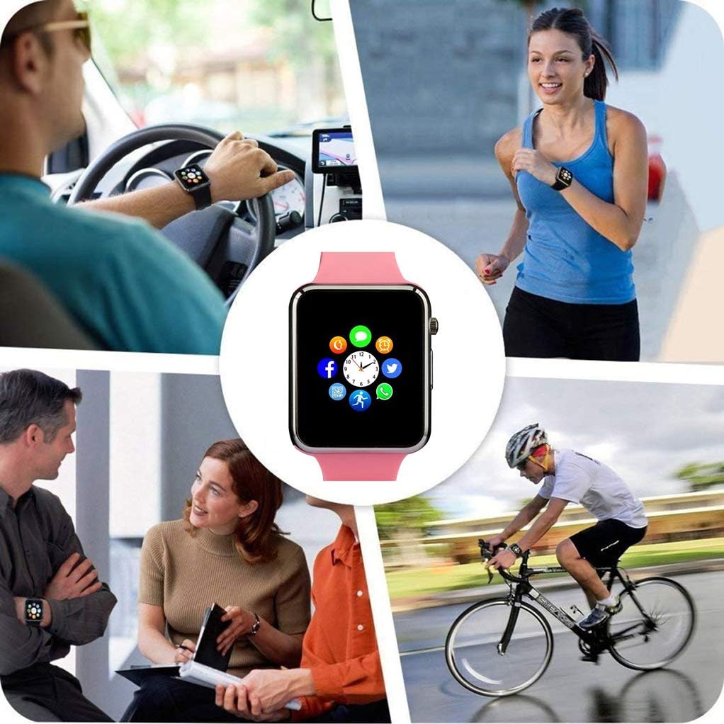 Amazqi Smart Watch with SD Card Pedometer Call Text Notification Music Player Camera Compatible for Android Samsung Huawei and iPhone (Partial Functions) for Men Women