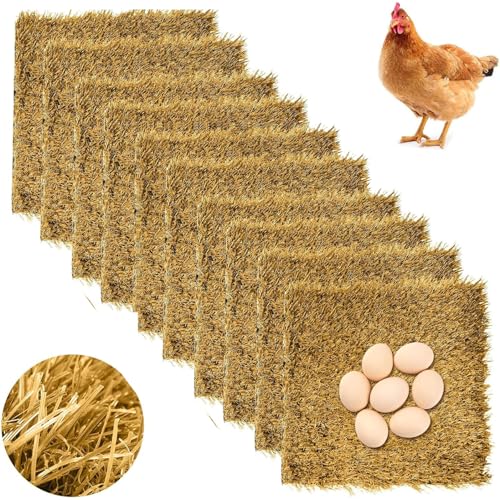 Gazon artificiel lavable pour poules pondeuses : lot 10 coussinets de nidification