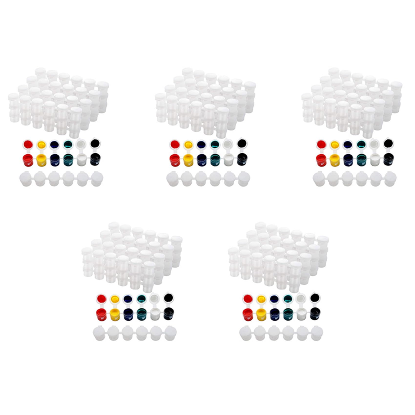 Jnchdghwa Transparent 150 Strips Empty Paint Strips Paint Cup Pots Storage Containers Painting Arts Crafts Supplies (5Ml/150Pc)