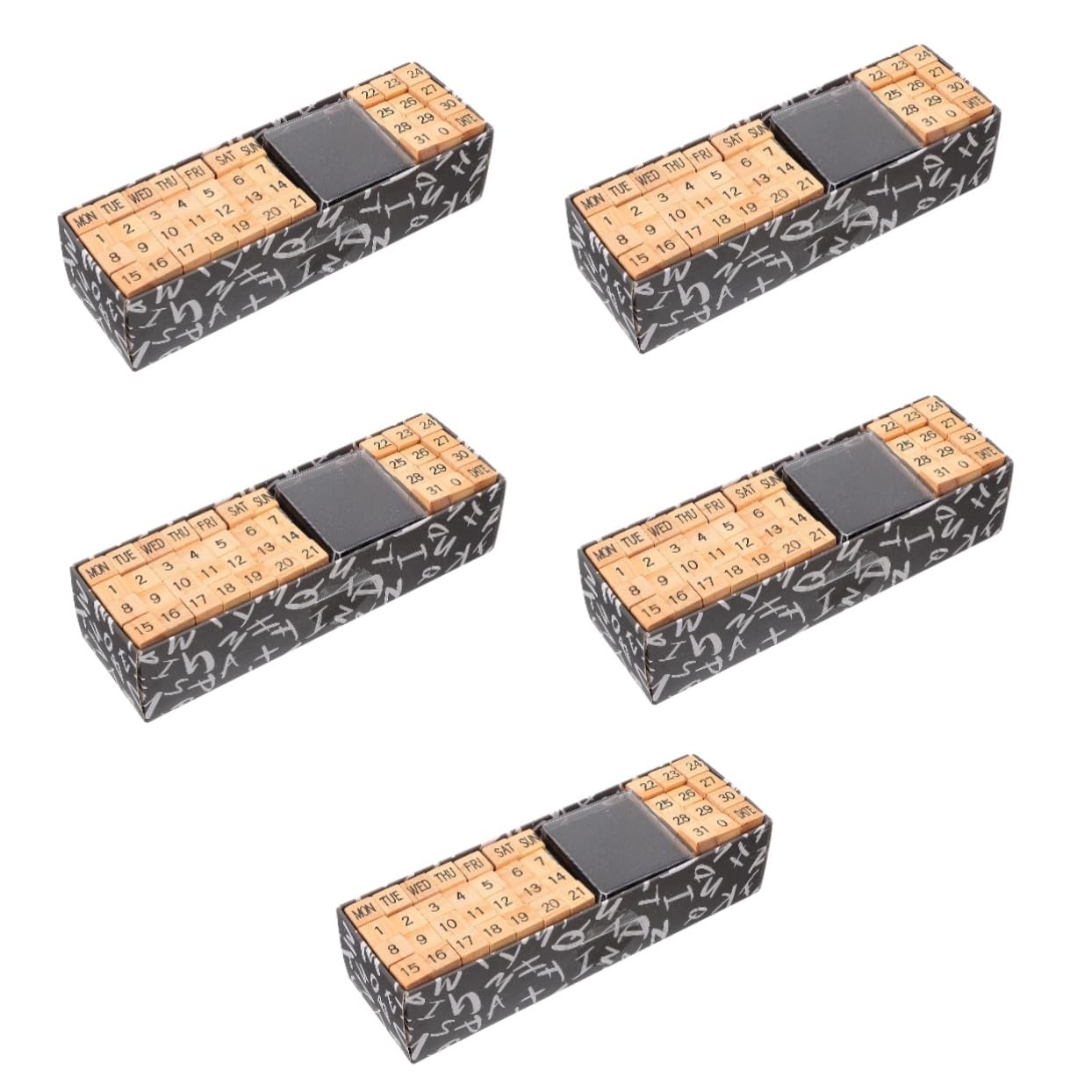 NUOBESTY 5sätze Holzstempel Teiliges Stempelset Mit Wochennummern Und Monaten Dekorative Holzstempel Für Scrapbooking Karten Und Tagebuchgestaltung
