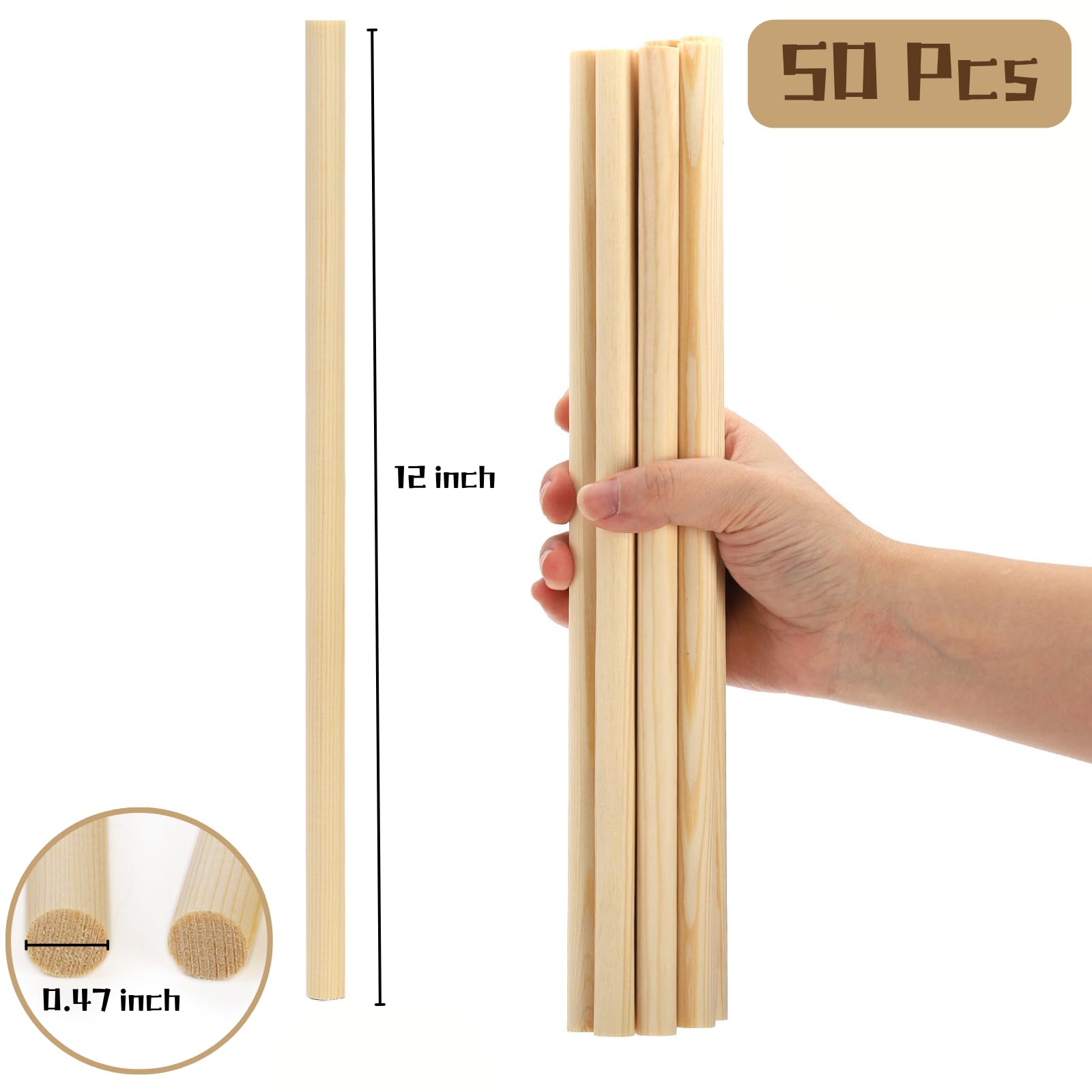 Bastoncini Di Legno Per Lavoretti Bastoncini Di Legno HOPELF - 50 Pezzi