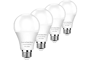 4-Pack Automatic Smart LED Outdoor Dusk to Dawn Light Bulbs