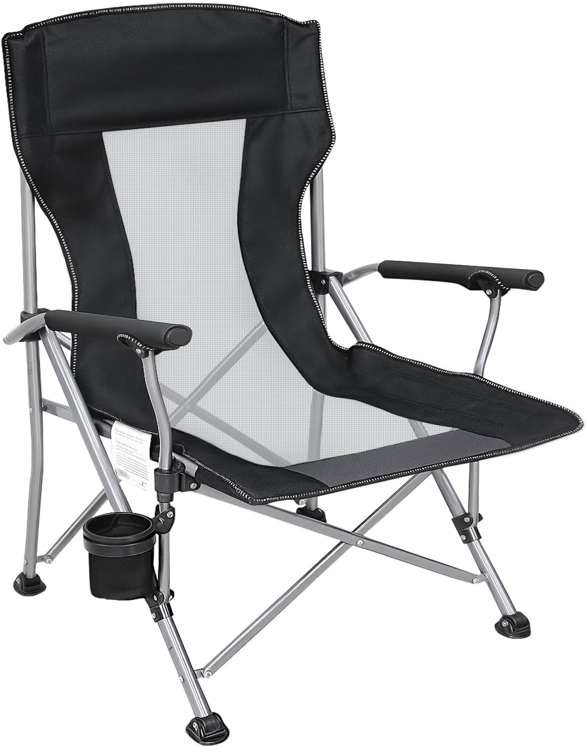 WILDROOTS XXL Mesh Camping Chair - Heavy Duty High Backrest Outdoor Chair