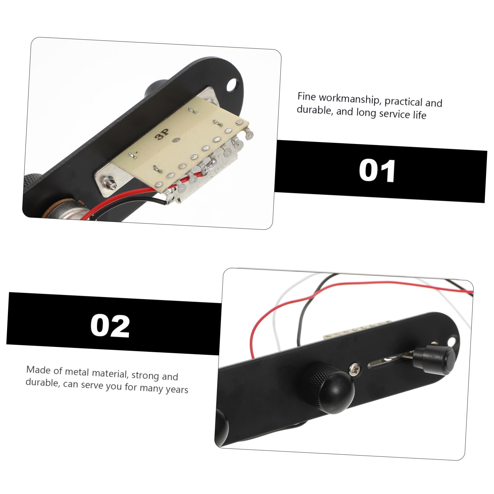 SWOOMEY 1pc Electric Guitar Circuit Control Plate Durable Potentiometer Assembly for Musical Instruments Easy Installation Portable Design Black