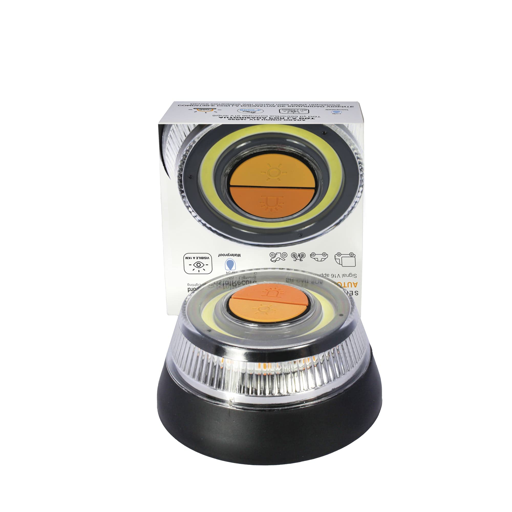 Wonderlamp Lumière d'urgence homologuée DGT V-16. Lumière signalisation danger et lampe torche