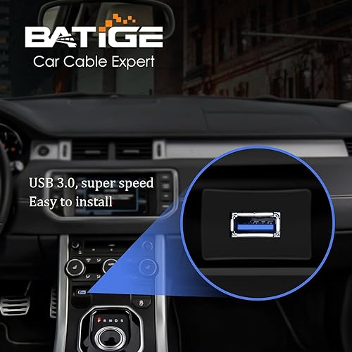 Miniatura 2 de BATIGE Cable impermeable USB 3.0, paquete de 2 cables de extensión cuadrados de un solo puerto de 3 pies, para automóvil, camión, barco,