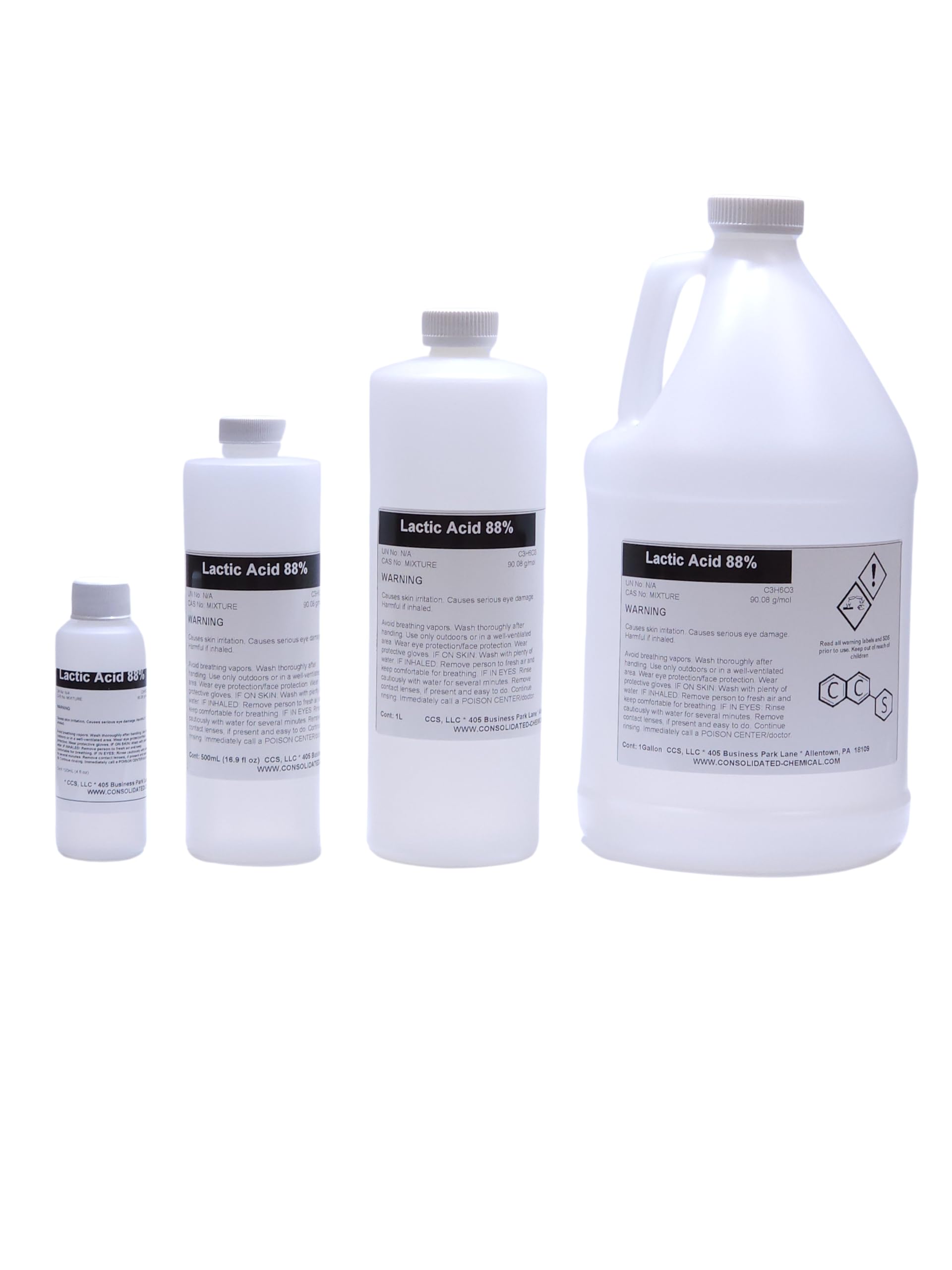 Lactic Acid 88% - Premium-Quality Industrial and Food Grade, 1 Gallon
