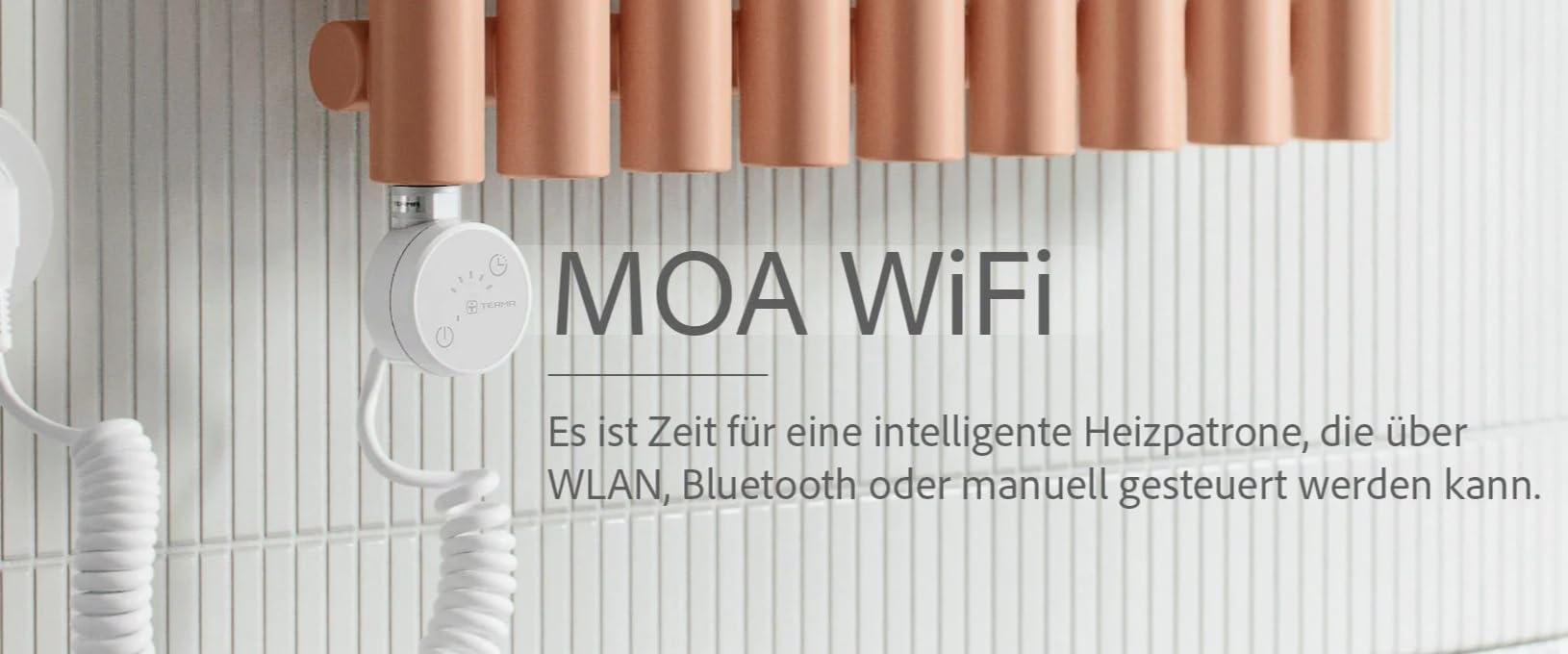 anapont Marlin elektryczny grzejnik łazienkowy na ręczniki – aplikacja WiFi – grzejnik na ręczniki, IPx5, w pełni zmontowany – atmosfera i komfort w łazience