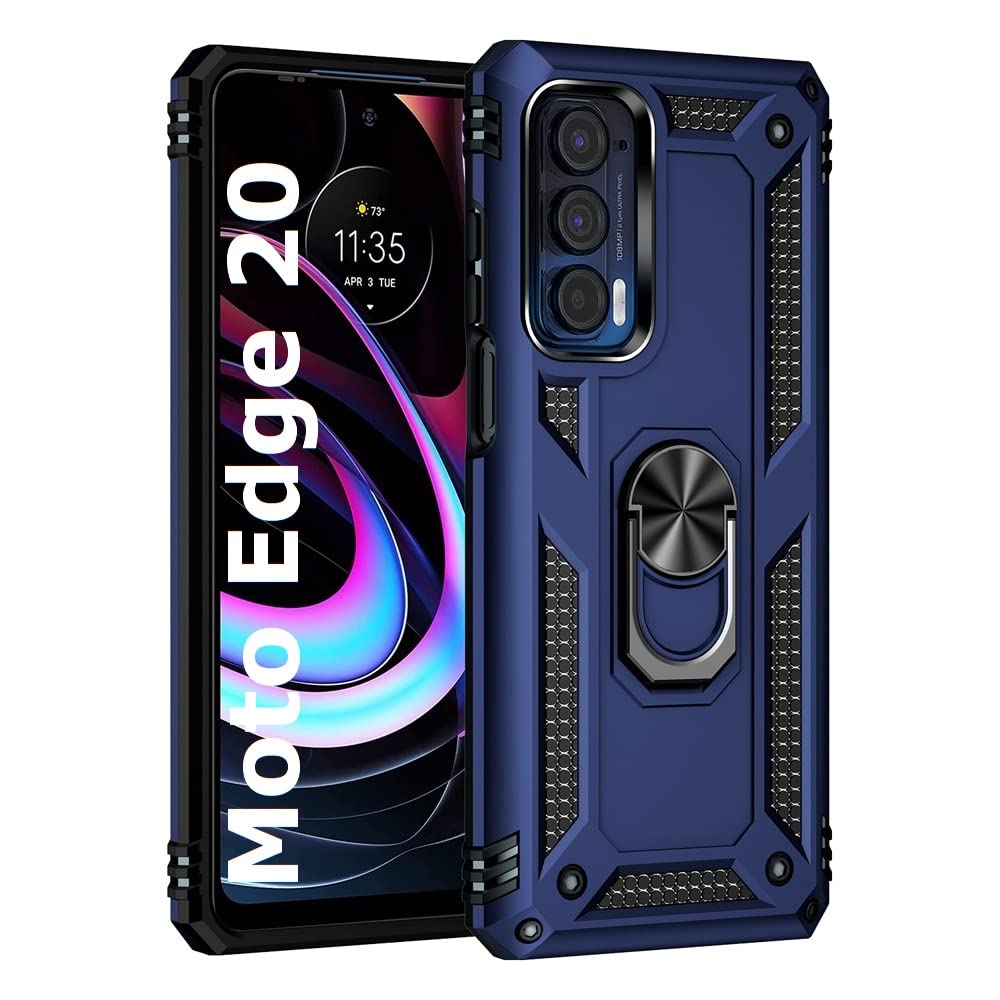 REALCASE Polycarbonate Motorola Moto Edge 20 Back Cover Case, Heavy Duty Hybrid Shock Proof Armor Defender Ring Holder Back Cover Case For Motorola Edge 20 (Blue) (B0BNCL3JSV) Amazon Price History, Amazon Price Tracker