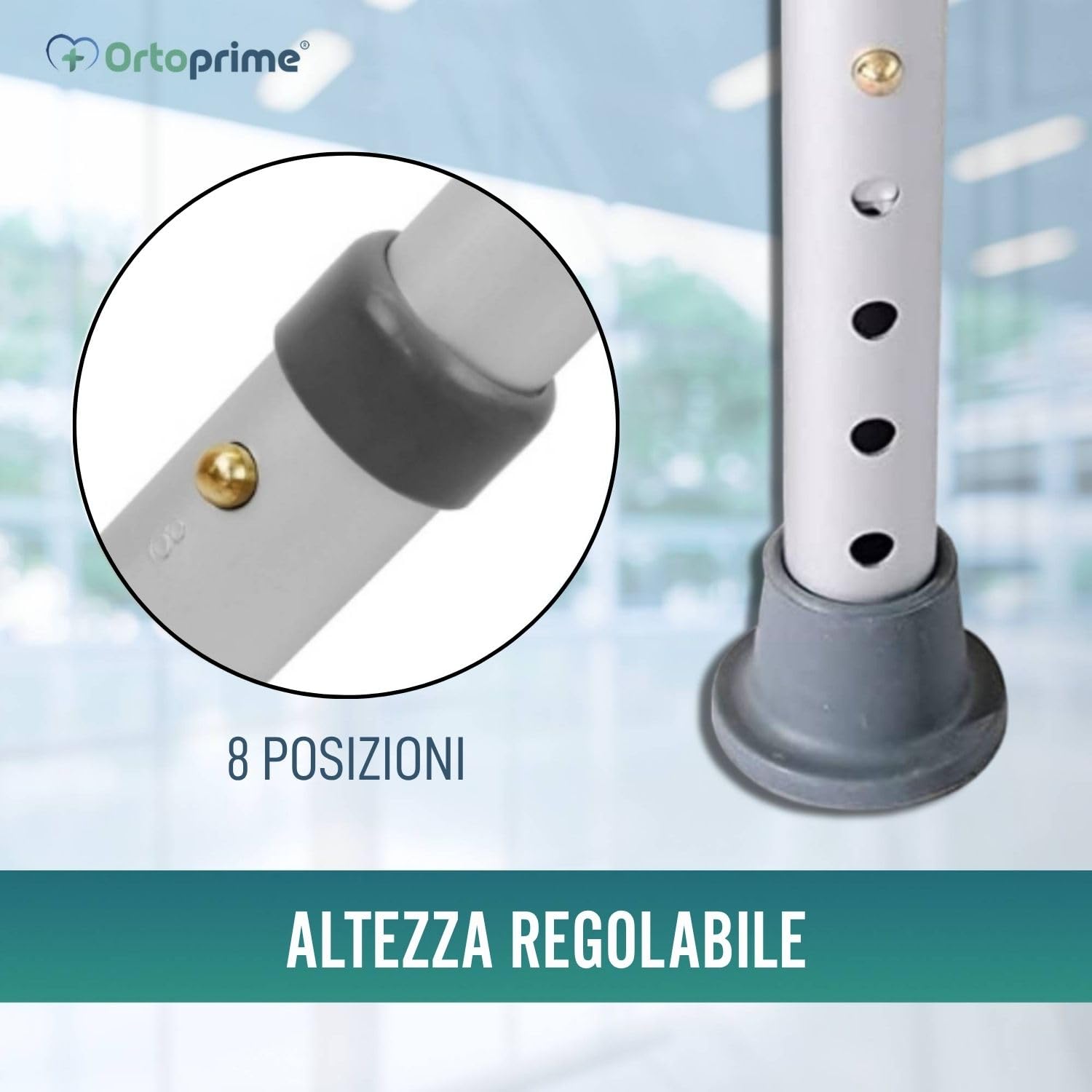 OrtoPrime sgabello da doccia per anziani rotondo – Sedia per doccia regolabile in altezza – Sgabello da bagno antiscivolo per adulti e anziani – Sedia doccia ergonomica leggera e sicura