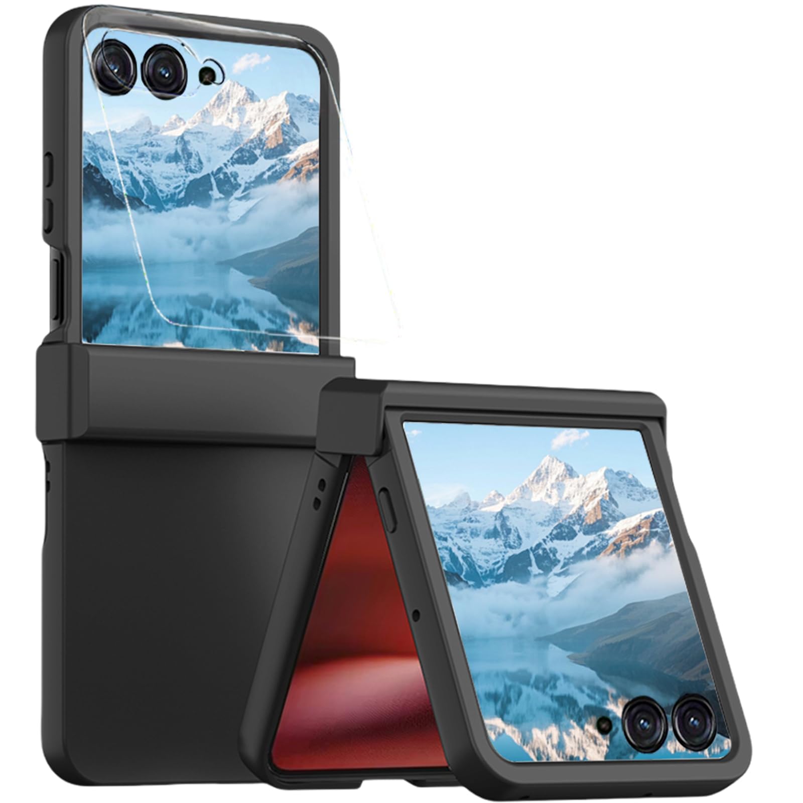 CCSamll for Samsung Galaxy Z Flip7 Case with Front Screen Protector, Hinge Protection Slim Fit Full Body Shockproof Phone Case Cover for Samsung Z