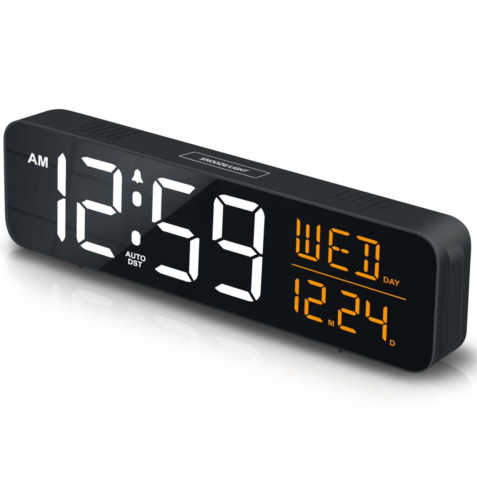 Peakeep Large Display Digital Alarm Clock for Bedrooms Date Day of Week Desk Table Clocks for Living Room