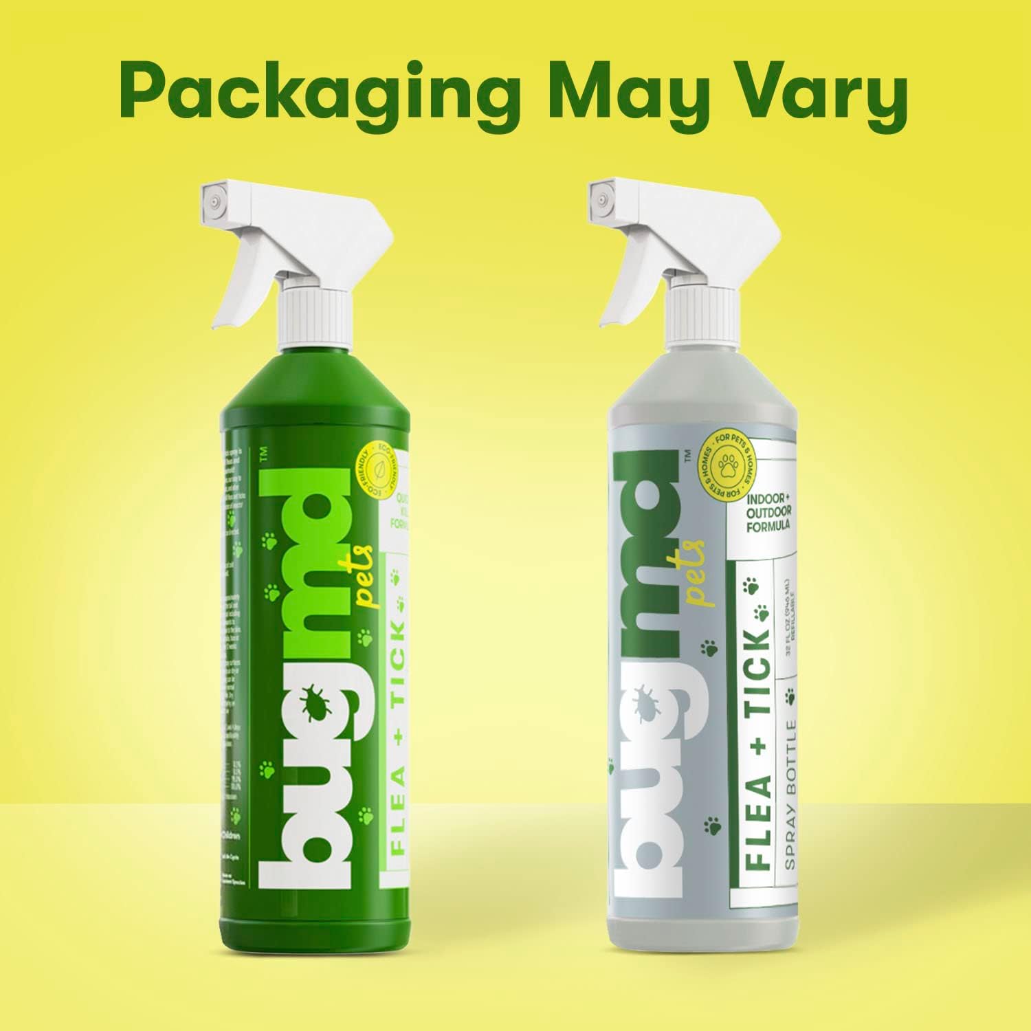 BugMD - Empty Plastic Spray Bottle, 32 oz Refillable Spray Bottle for Flea and Tick Concentrate (Sold Separately), Heavy Duty Spray Bottle Nozzle : Pet Supplies