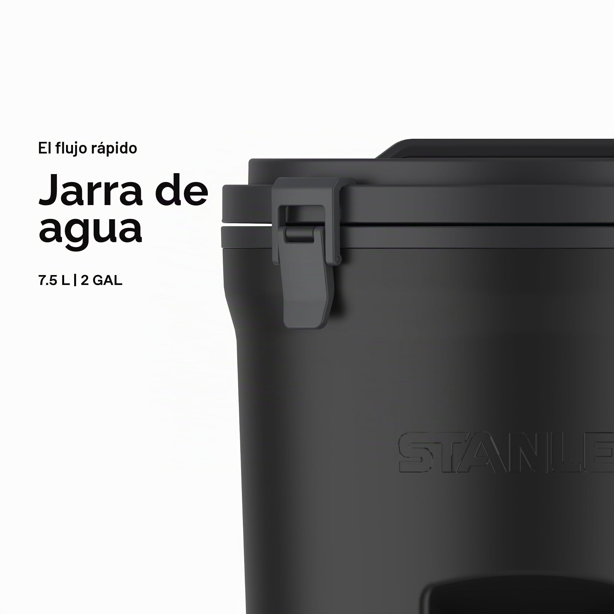 Stanley 1913 Jarra de Agua Fast-Flow 7.5L - Black 2.0 | Mantiene 13 Horas Frío - Hielo Hasta 2 Días - Antigoteo - Doble Pared con Aislante - Jarra con Cierres y Asa Resistentes
