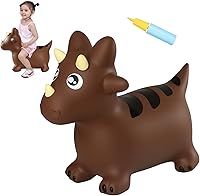 Vista 9 de INPANY Tolva de caballo de oruga hinchable para niños pequeños – Tolva inflable para niños, juguetes de animales, regalo de cumpleaños para niños