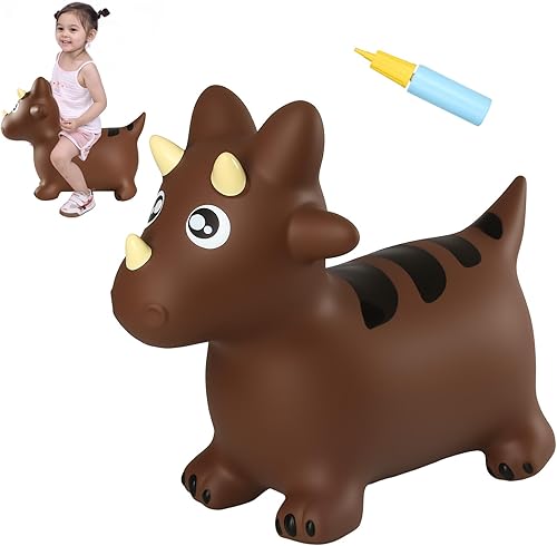 Miniatura 9 de INPANY Tolva de caballo de oruga hinchable para niños pequeños – Tolva inflable para niños, juguetes de animales, regalo de cumpleaños para niños