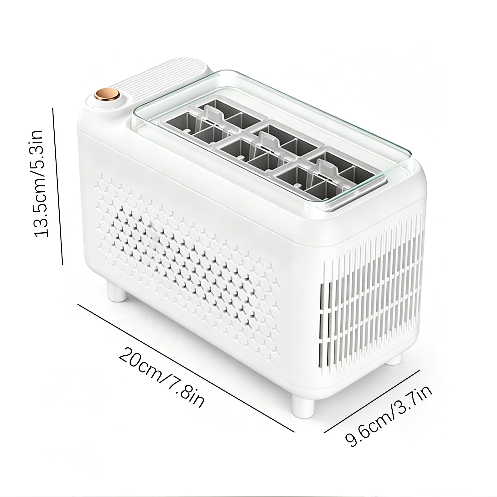 Macchina per il ghiaccio portatile da 12 V CC, da tavolo, per creare 12 cubi in 15-20 minuti, a bassa potenza, facile da pulire, per ufficio, viaggi, campeggio, camper (casa e auto) (bianco