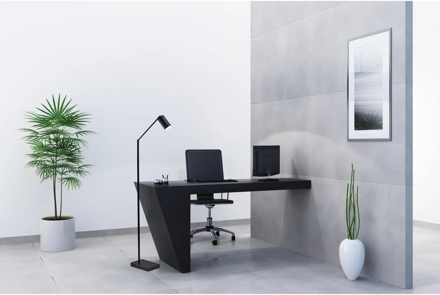 Adesso Colby LED Floor Lamp, Black