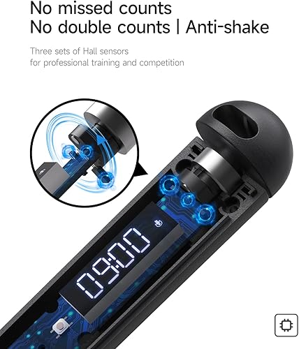 Miniatura 4 de Cuerda de saltar mejorada cuerdas de saltar con funciones de cálculo de calorías, conteo y temporizador, cuerda de saltar de alambre de acero