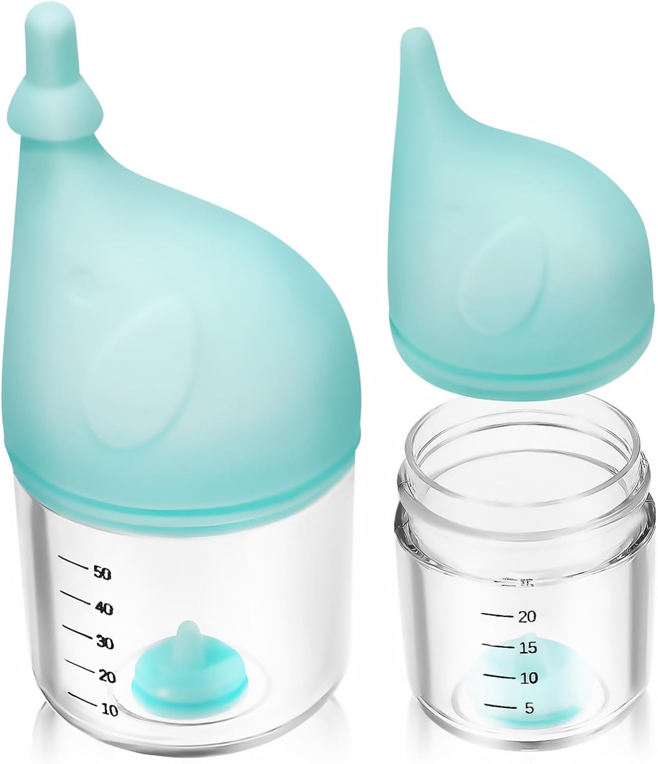 2pcs Pet Nursing Bottles for Kittens Puppies Choke Design Soft Nipples Leak Sealing Stylish Elephant Shape Essential Pet Feeding Supplies