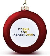 Bosnia and Herzegovina Flag Christmas Ball Ornament Bosnia and Herzegovina Christmas Tree Pendant Hanging Seasonal Holiday Decoration for Home Farmhouse Christmas Decor