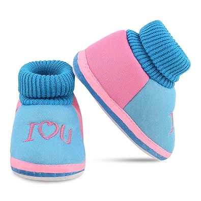 ONFEET Soft Comfortable and Skin Friendly Slip-On Cotton Casual Winter Booties for 0-9 Months Baby Boy & Baby Girl