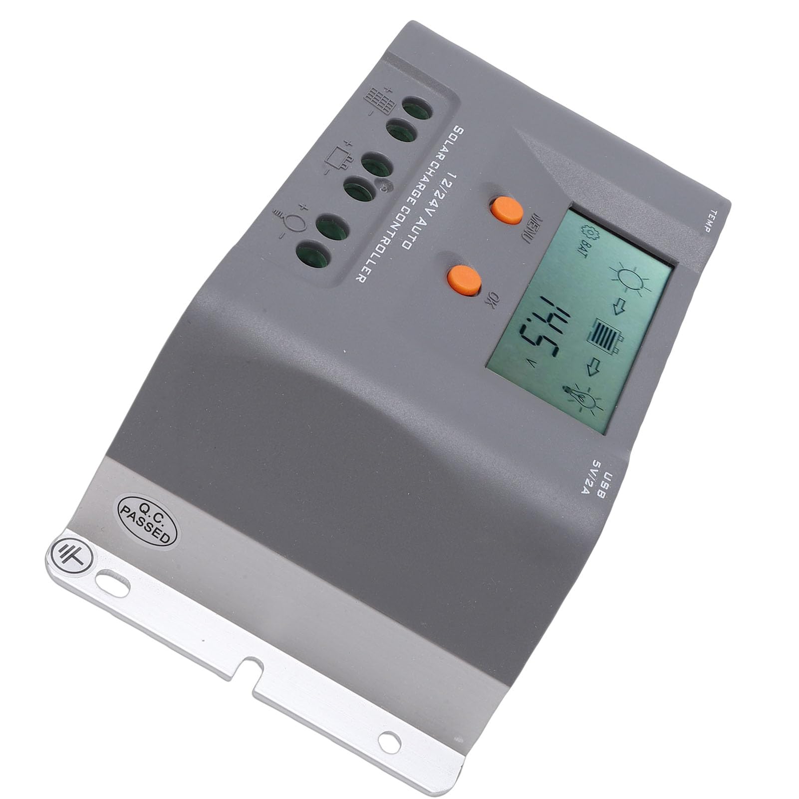 Tissting Controlador Carga Solar MPPT 40A con Pantalla LCD y USB - Controlador de Panel Solar con Reconocimiento Automático para Batería Gel AGM Litio y Aplicaciones Versátiles