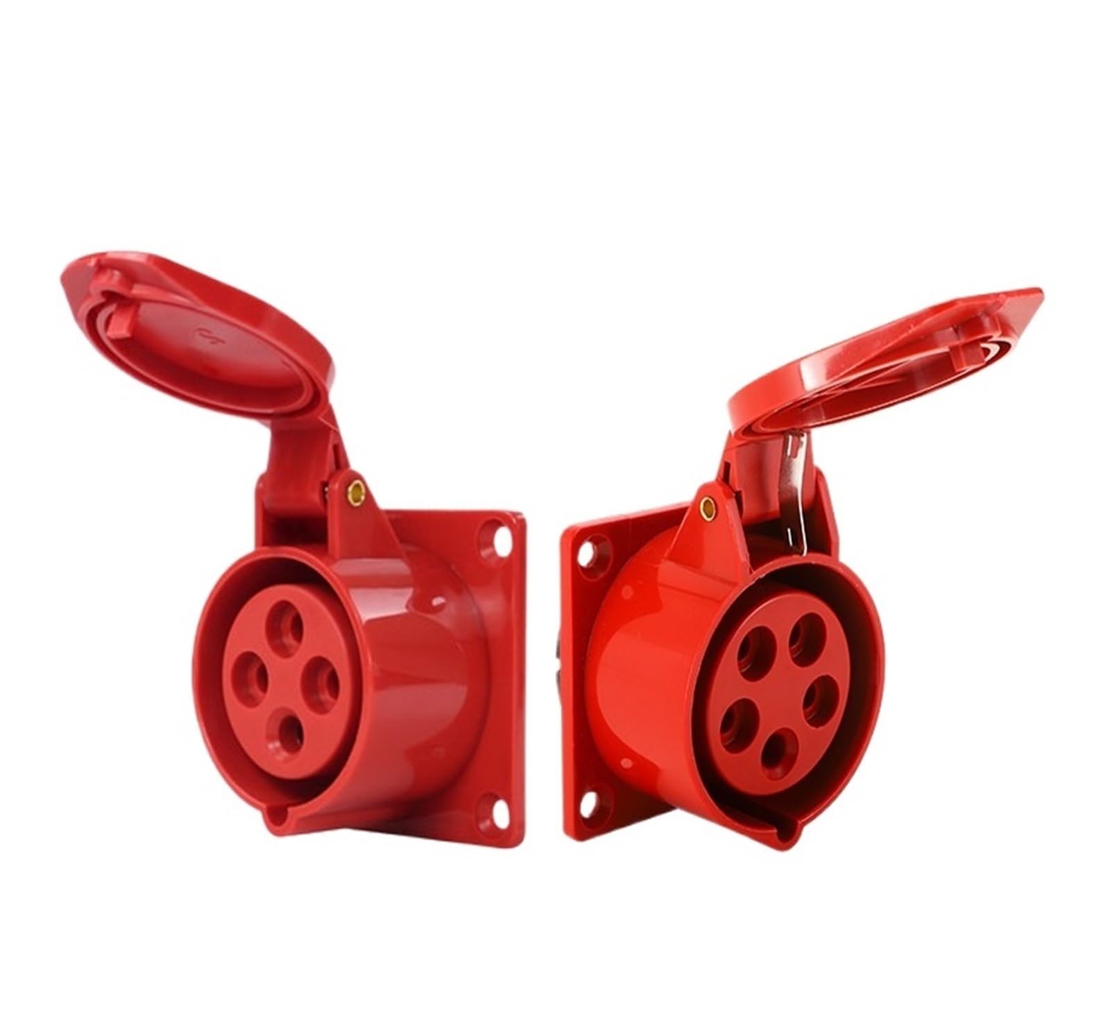 MUYTQAERG 1 PCS Industrial Connector 16A 32A IP44 Three-Phase Socket Exposed and Concealed Direct red(LX 325 5 core 32A)