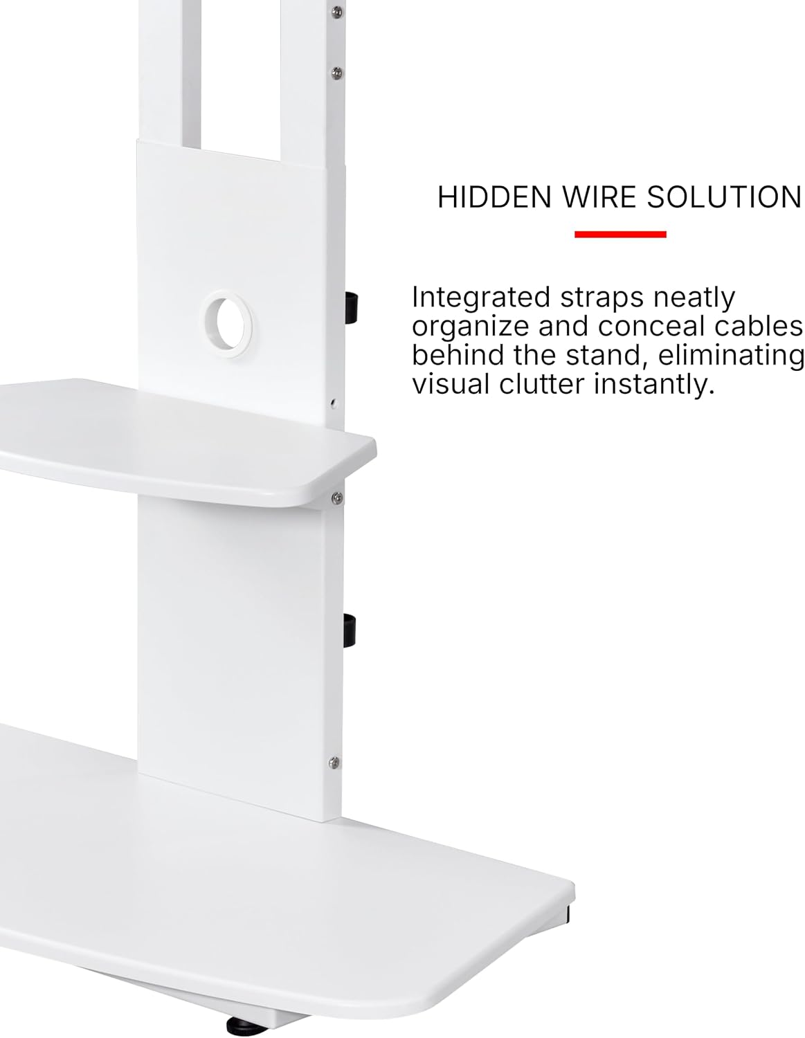 Proman Products ST17175 Marco TV Stand for Television up to 85", Adjustable Height and Shelved, White