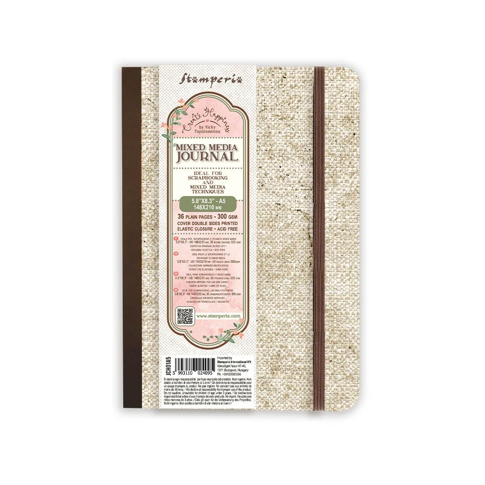 Stamperia - Junk Journal Kit for Scrapbooking, Albums, Card Making and Bullet Journalling, Assortment of Tools and Materials, Perfect for Hobbies, Crafts, and Gifting (Alice in Christmas)