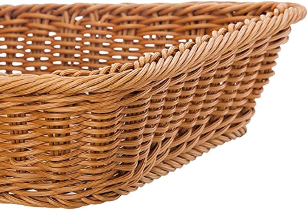 Wicker Storage Basket, Bread Basket Bread Shop Supermarket Display Basket Woven Tabletop Food Fruit Vegetables Restaurant